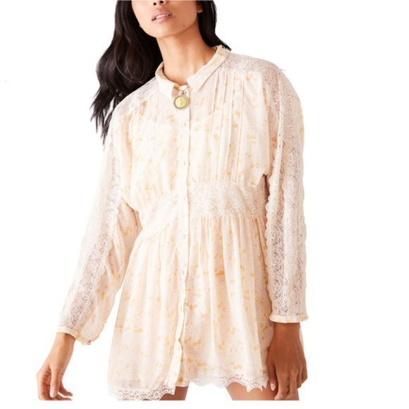 Free People Sheer Romance Minidress. L - Picture 5 of 6